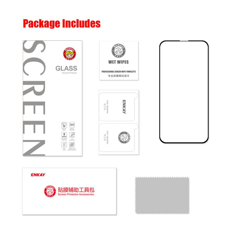 For iPhone 17e / 16e ENKAY Full Glue High Aluminum-silicon Tempered Glass Film
