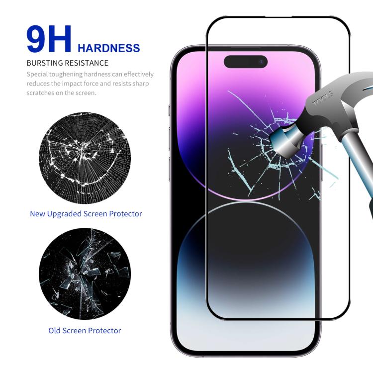 For iPhone 16 Pro Max 2pcs ENKAY Full Glue High Aluminum-silicon Tempered Glass Film