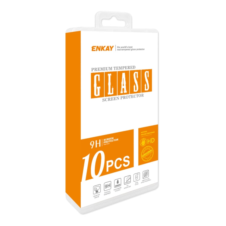 For iPhone 16 Pro 10pcs ENKAY Full Glue High Aluminum-silicon Tempered Glass Film
