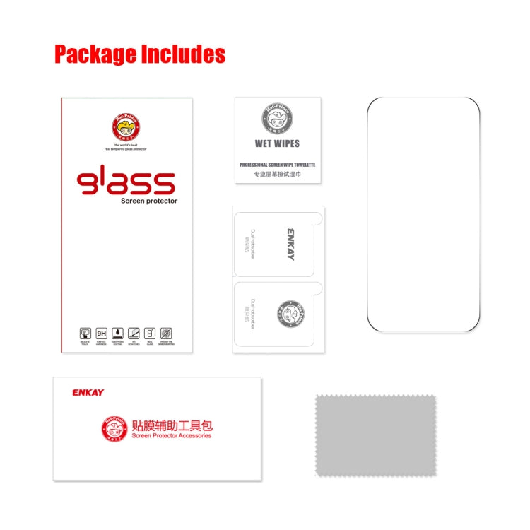 For iPhone 16 Pro ENKAY Hat-Prince 0.26mm 9H 2.5D High Aluminum-silicon Tempered Glass Film