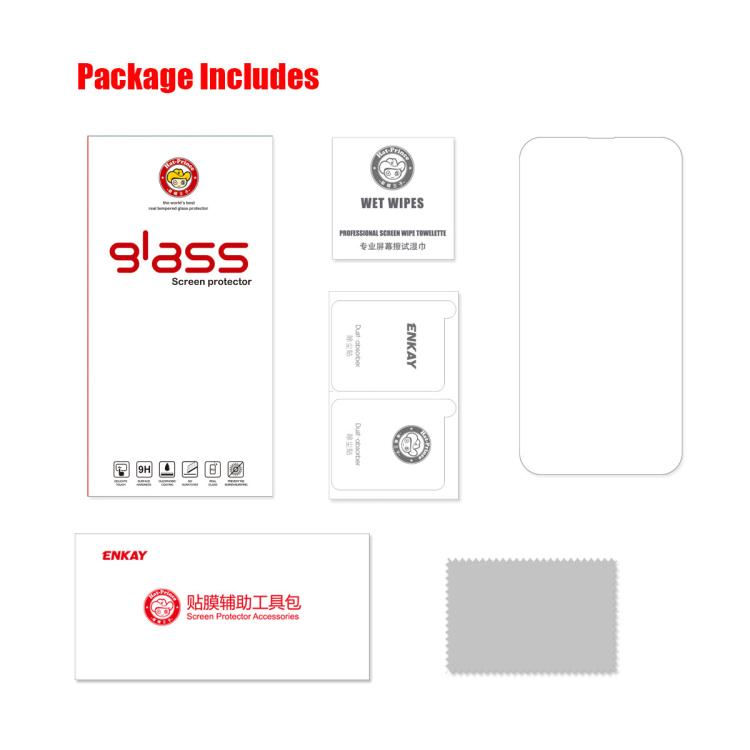 For iPhone 17e / 16e ENKAY Hat-Prince 0.26mm 9H 2.5D High Aluminum-silicon Tempered Glass Film