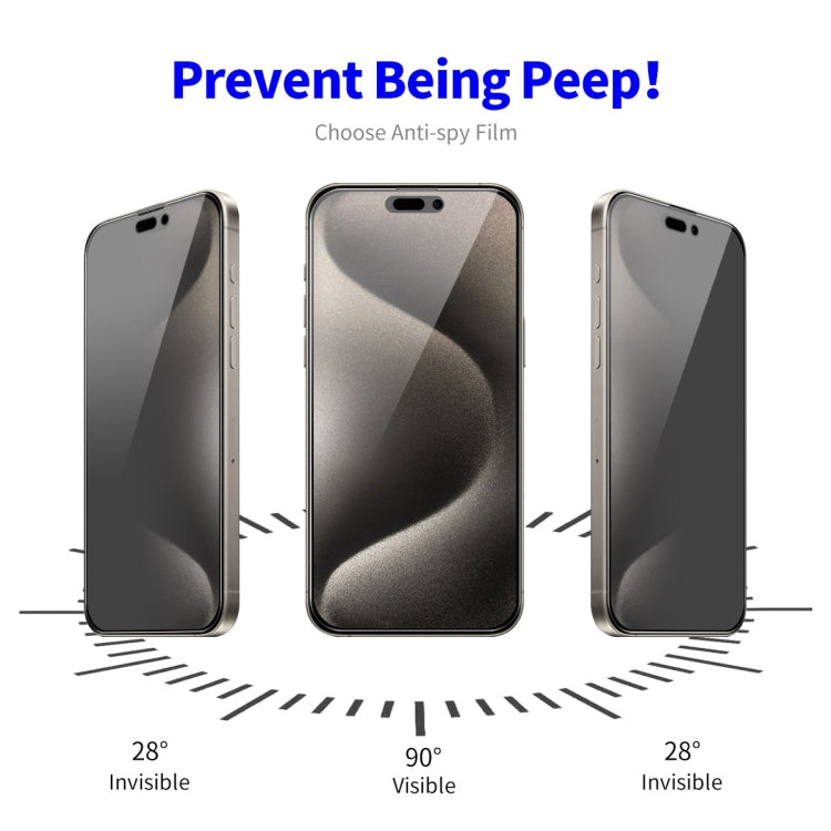 For iPhone 16 Pro Max ENKAY Hat-Prince 28 Degree Anti-peeping Tempered Glass Full Screen Film