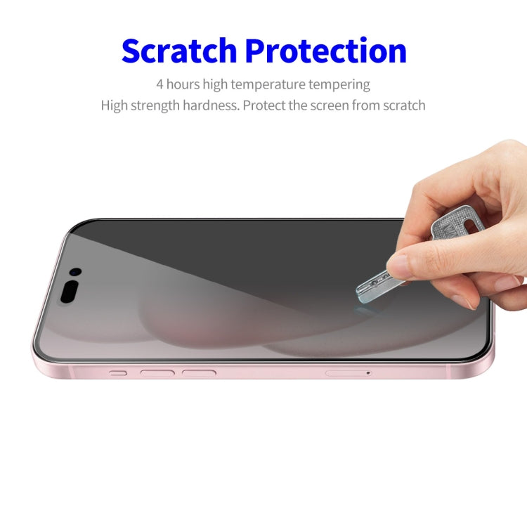 For iPhone 16 5pcs ENKAY Hat-Prince 28° Anti-peeping Tempered Glass Protector Full Screen Film