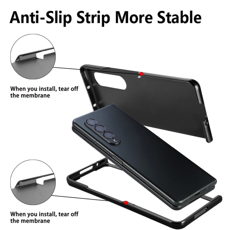 For Samsung Galaxy Z Fold6 JUNSUNMAY Carbon Fiber Pattern Leather Skin PC Folding Phone Case