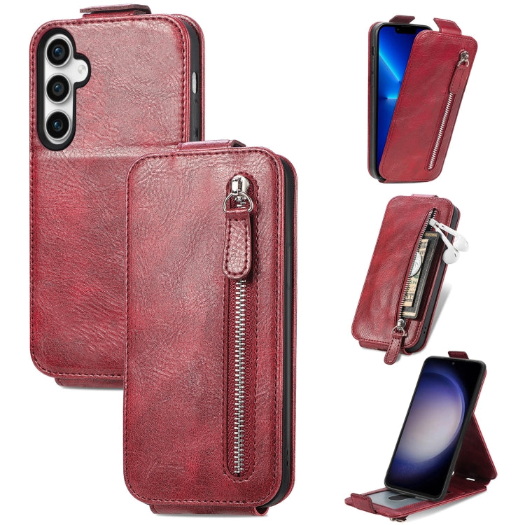 For Samsung Galaxy S23 FE 5G Zipper Wallet Vertical Flip Leather Phone Case