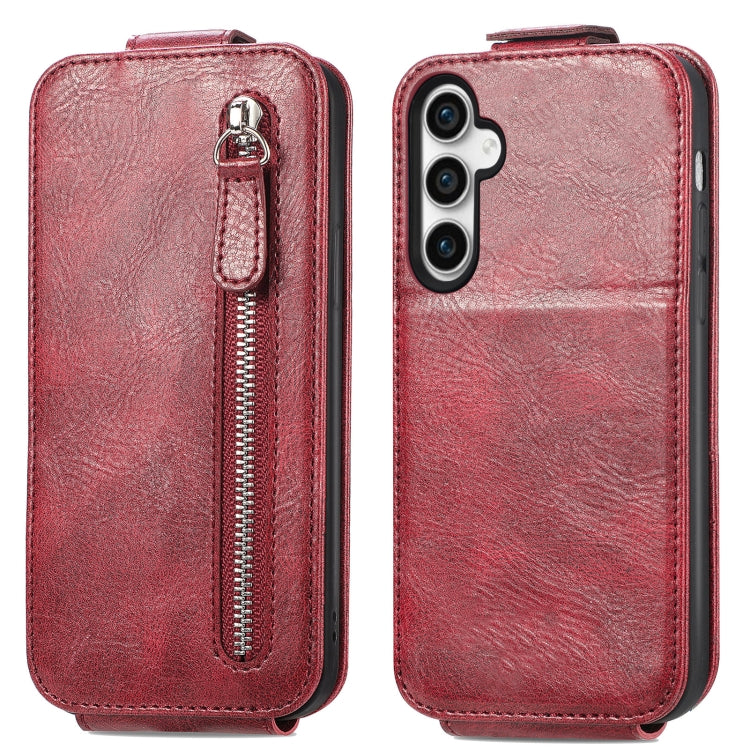 For Samsung Galaxy S23 FE 5G Zipper Wallet Vertical Flip Leather Phone Case