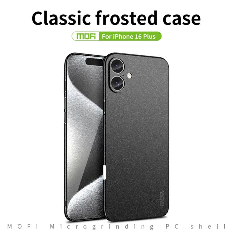 For iPhone 16 Plus MOFI Fandun Series Frosted PC Ultra-thin All-inclusive Phone Case
