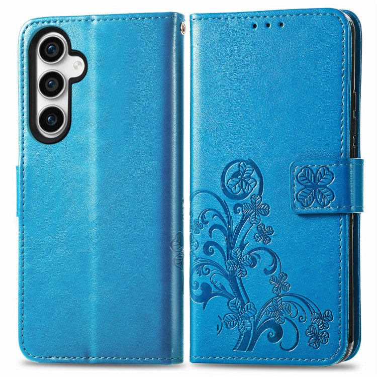 For Samsung Galaxy S23 FE 5G Four-leaf Clasp Embossed Buckle Leather Phone Case