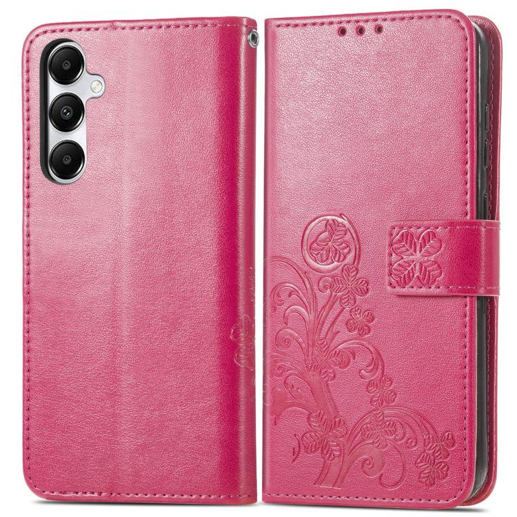 For Samsung GalaxyA27 5G Four-leaf Clasp Embossed Buckle Leather Phone Case