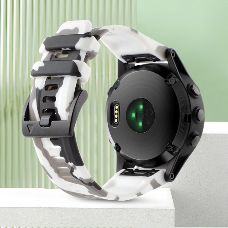 For Garmin Enduro 3 Camouflage 26mm Silicone Watch Band