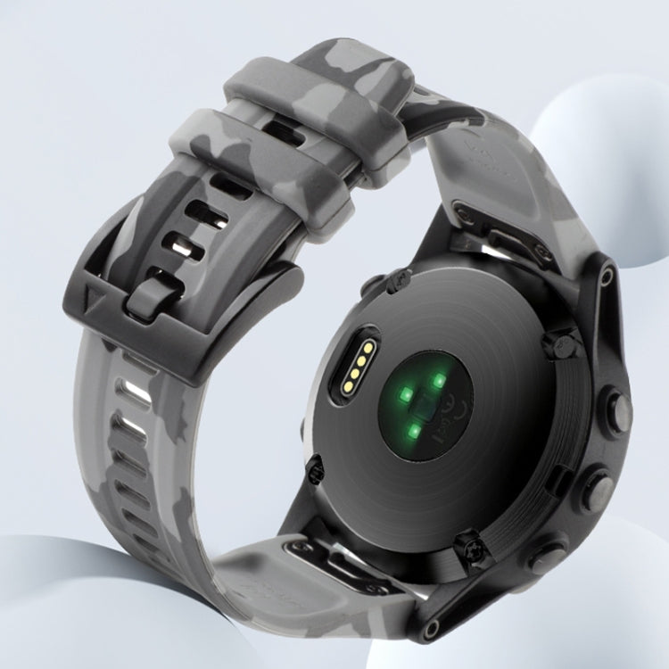 For Garmin Enduro 3 Camouflage 26mm Silicone Watch Band