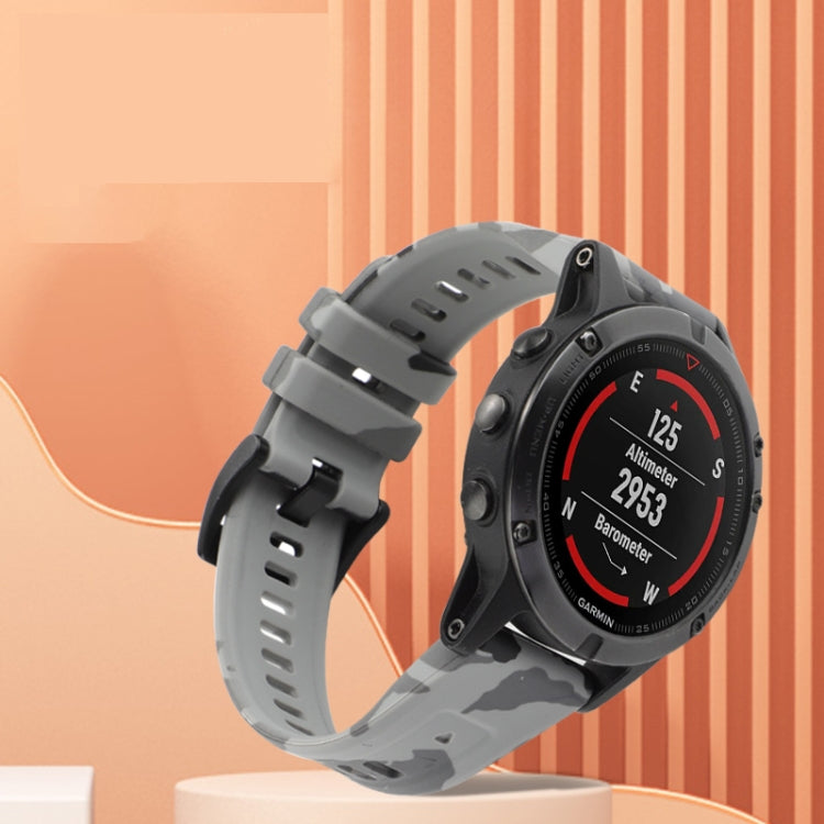 For Garmin Enduro 3 Camouflage 26mm Silicone Watch Band