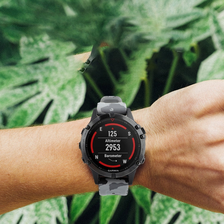 For Garmin Enduro 3 Camouflage 26mm Silicone Watch Band