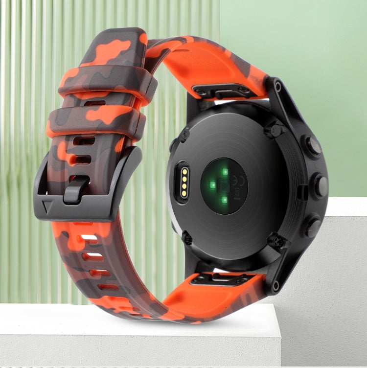 For Garmin Fenix 8 MIP 47mm Camouflage 22mm Silicone Watch Band