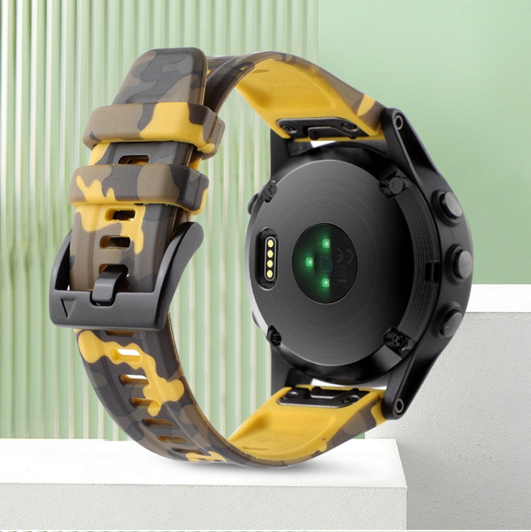For Garmin Fenix E 47mm Camouflage 22mm Silicone Watch Band