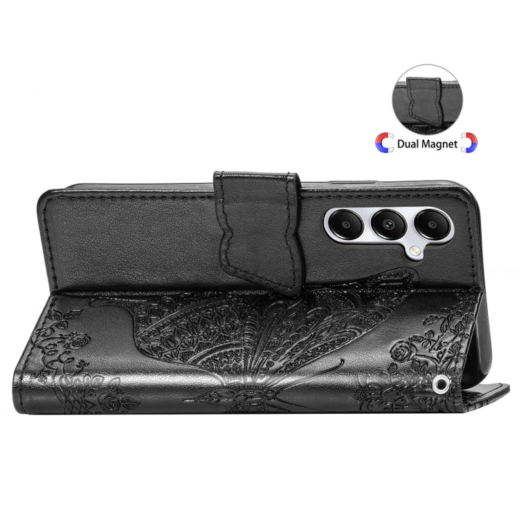 For Samsung Galaxy A15 Butterfly Love Flower Embossed Leather Phone Case