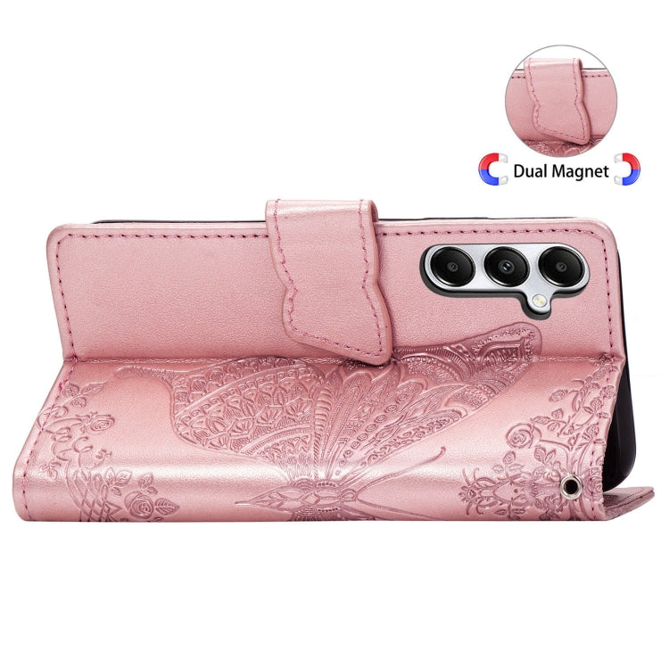 For Samsung Galaxy A15 Butterfly Love Flower Embossed Leather Phone Case