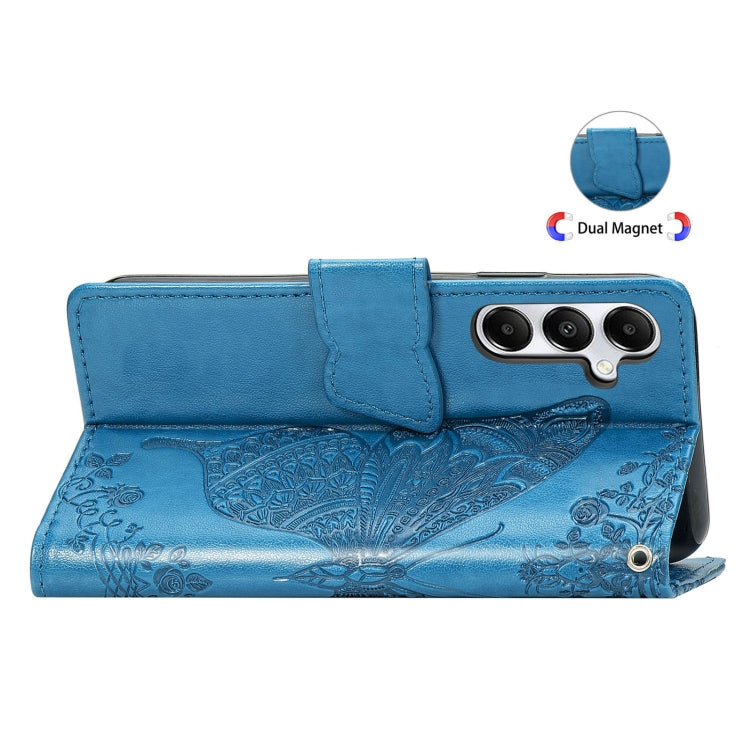 For Samsung Galaxy A15 Butterfly Love Flower Embossed Leather Phone Case