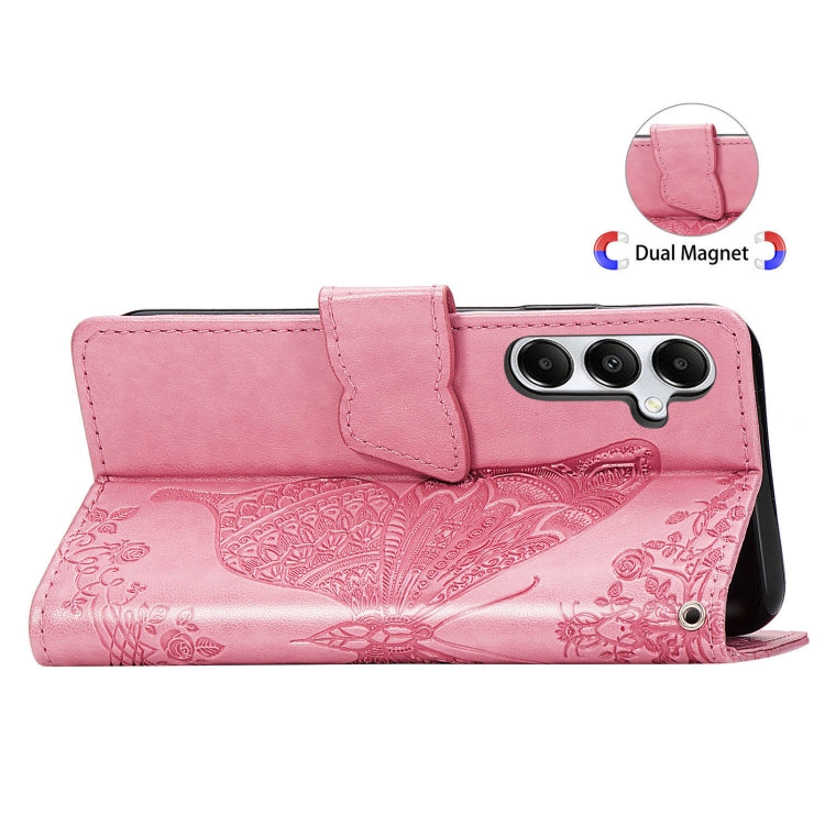 For Samsung Galaxy A15 Butterfly Love Flower Embossed Leather Phone Case