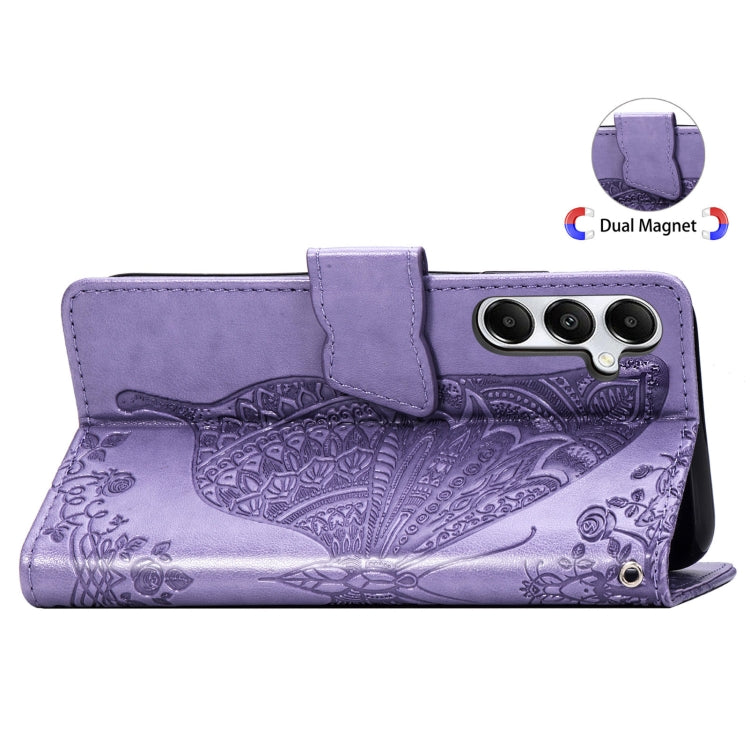 For Samsung Galaxy A15 Butterfly Love Flower Embossed Leather Phone Case