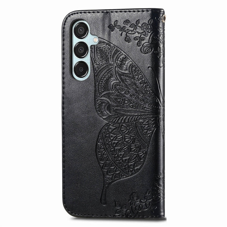 For Samsung Galaxy M15 Butterfly Love Flower Embossed Leather Phone Case