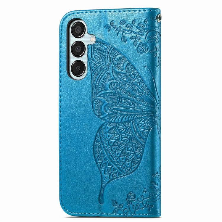 For Samsung Galaxy M15 Butterfly Love Flower Embossed Leather Phone Case