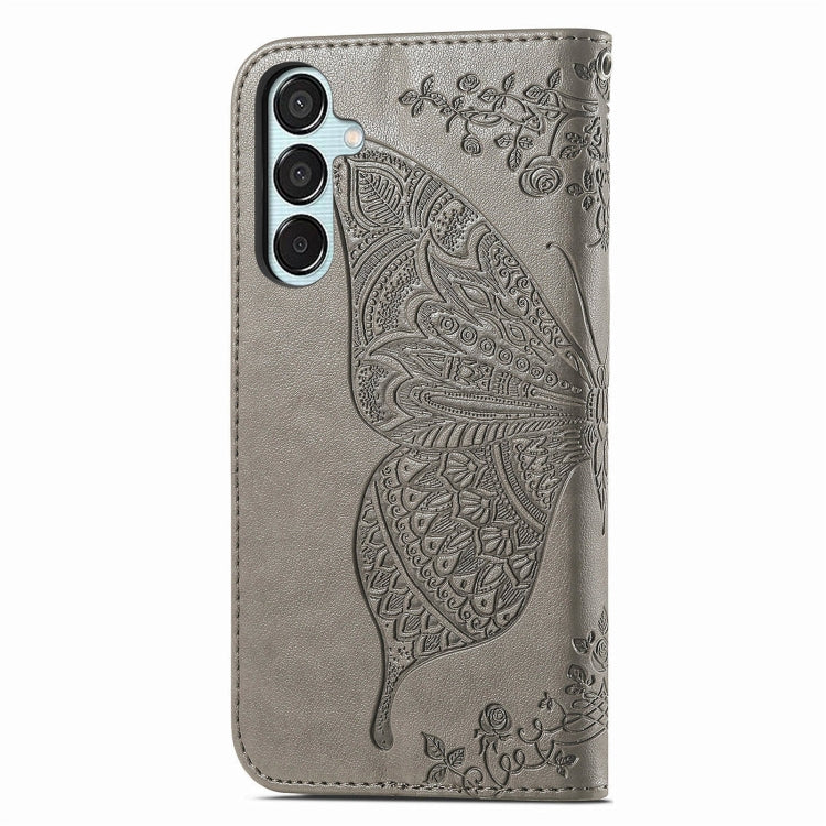 For Samsung Galaxy M15 Butterfly Love Flower Embossed Leather Phone Case