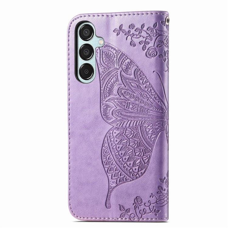For Samsung Galaxy M15 Butterfly Love Flower Embossed Leather Phone Case