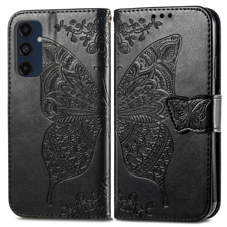 For Samsung Galaxy A16 Butterfly Love Flower Embossed Leather Phone Case