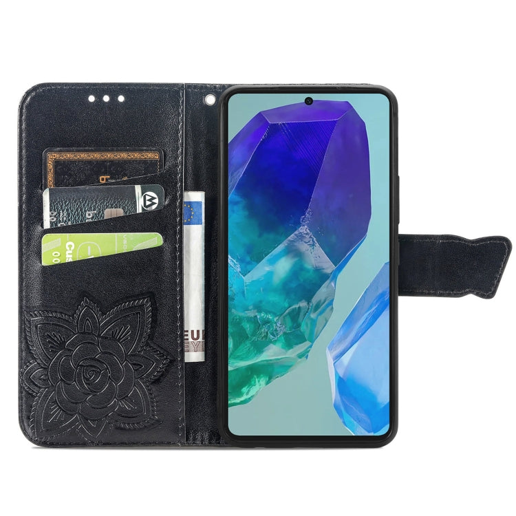 For Samsung Galaxy A16 Butterfly Love Flower Embossed Leather Phone Case