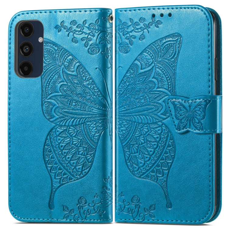 For Samsung Galaxy A16 Butterfly Love Flower Embossed Leather Phone Case