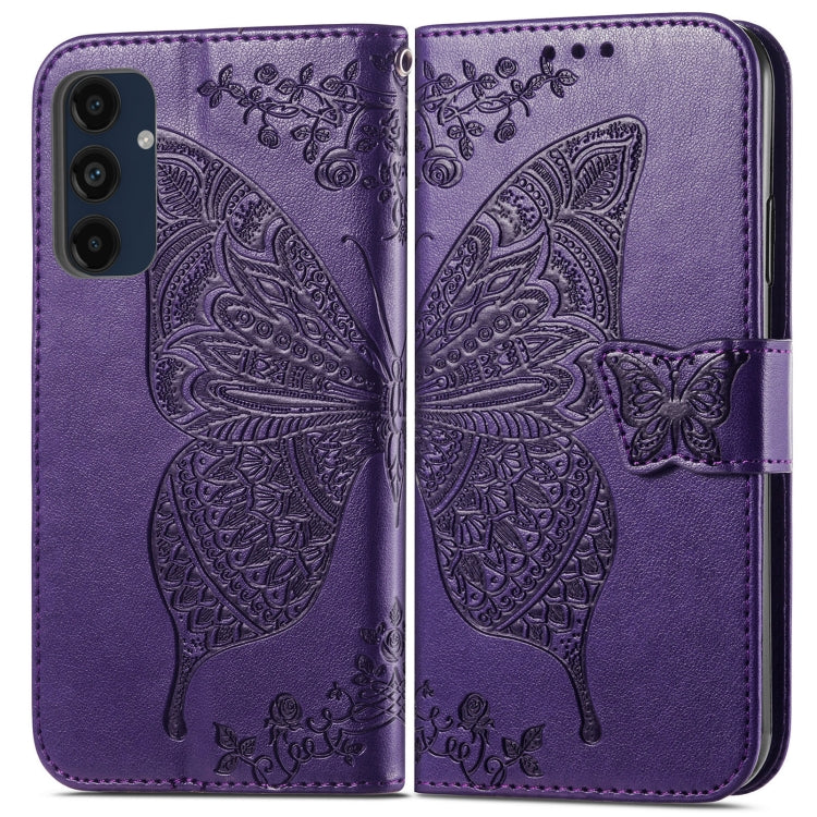 For Samsung Galaxy A16 Butterfly Love Flower Embossed Leather Phone Case