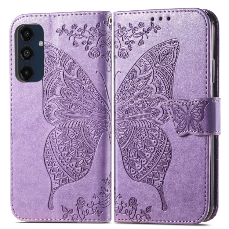 For Samsung Galaxy A16 Butterfly Love Flower Embossed Leather Phone Case