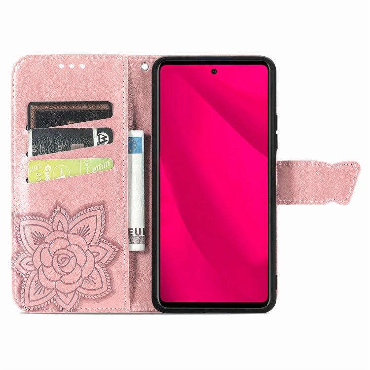 For Samsung Galaxy M35 Butterfly Love Flower Embossed Leather Phone Case