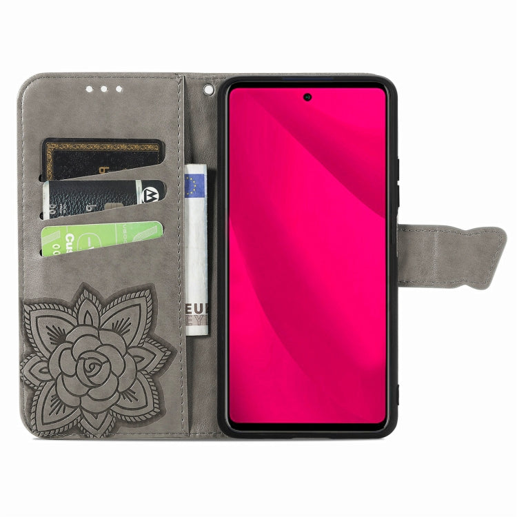 For Samsung Galaxy M35 Butterfly Love Flower Embossed Leather Phone Case