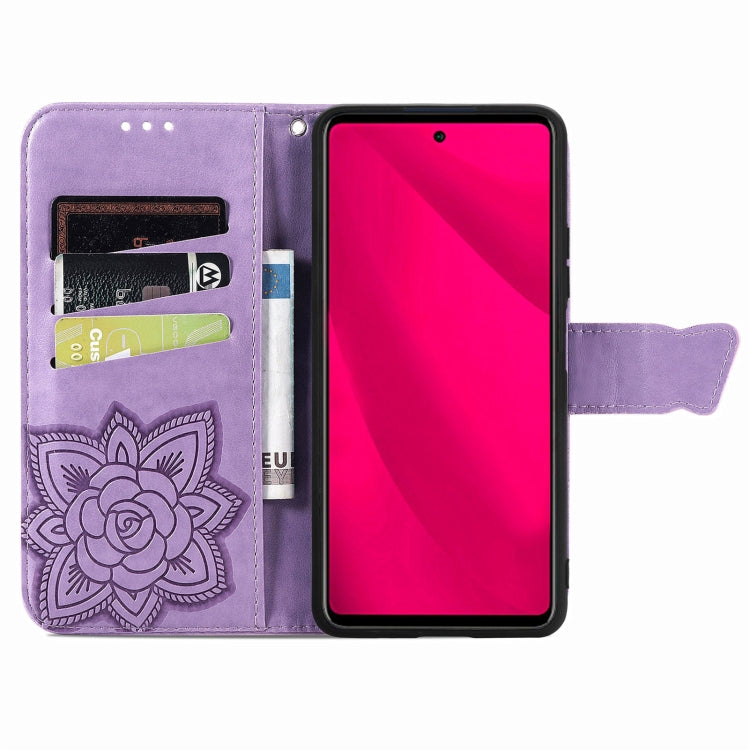 For Samsung Galaxy M35 Butterfly Love Flower Embossed Leather Phone Case