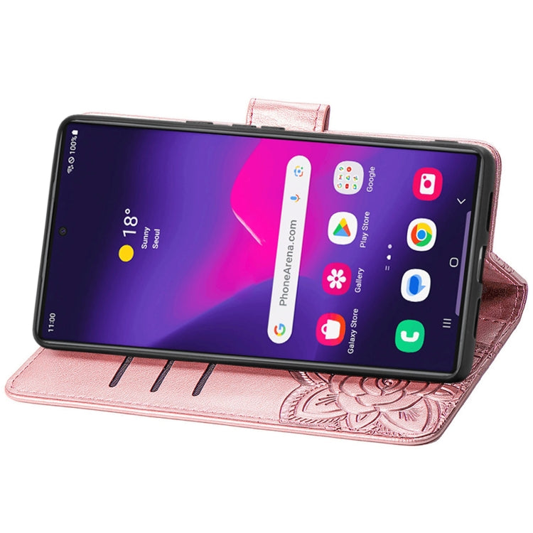 For Samsung Galaxy S25 Ultra 5G Butterfly Love Flower Embossed Leather Phone Case