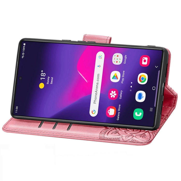 For Samsung Galaxy S25 Ultra 5G Butterfly Love Flower Embossed Leather Phone Case