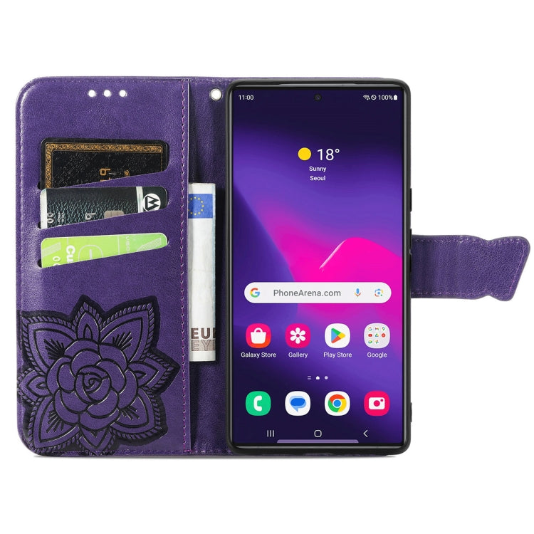 For Samsung Galaxy S25 Ultra 5G Butterfly Love Flower Embossed Leather Phone Case