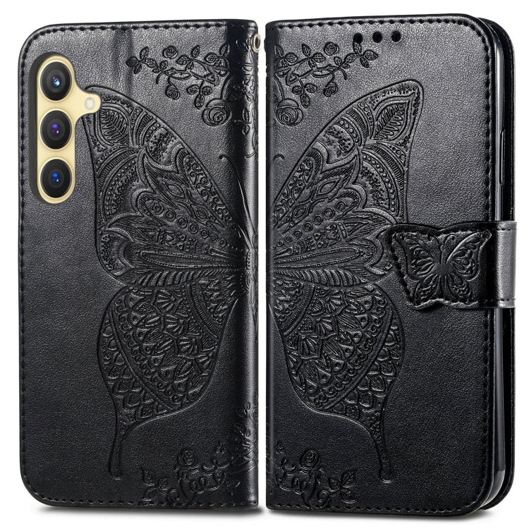 For Samsung Galaxy A36 Butterfly Love Flower Embossed Leather Phone Case