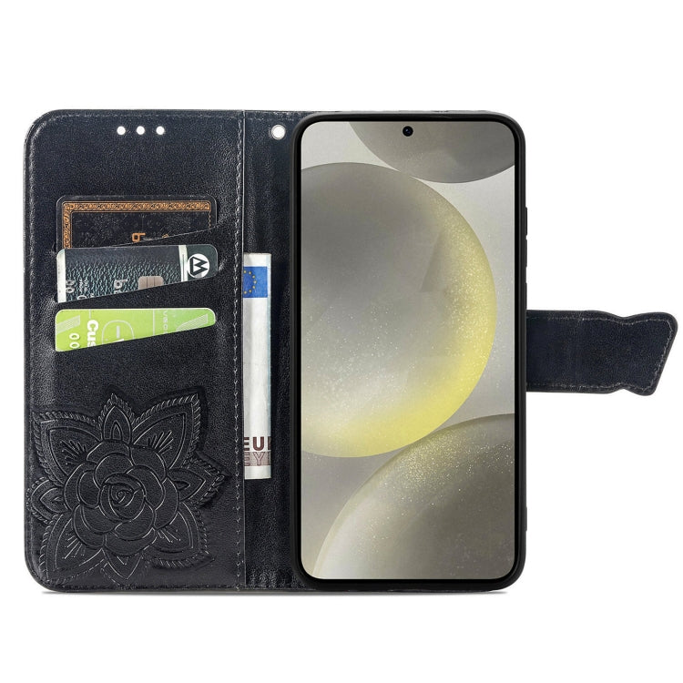 For Samsung Galaxy A36 Butterfly Love Flower Embossed Leather Phone Case