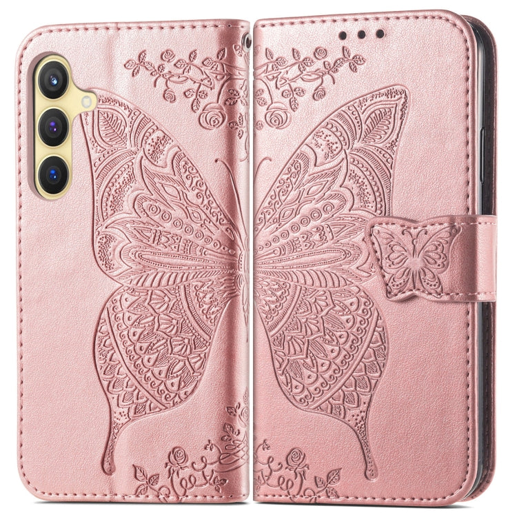 For Samsung Galaxy A36 Butterfly Love Flower Embossed Leather Phone Case