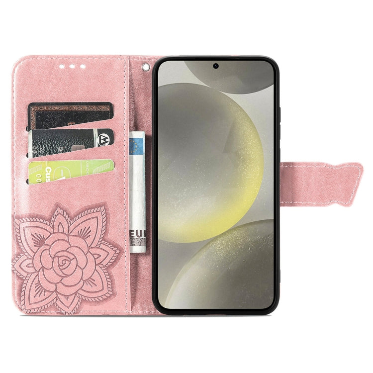 For Samsung Galaxy A36 Butterfly Love Flower Embossed Leather Phone Case