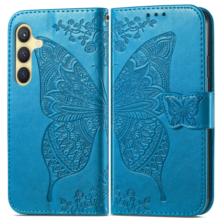 For Samsung Galaxy A36 Butterfly Love Flower Embossed Leather Phone Case