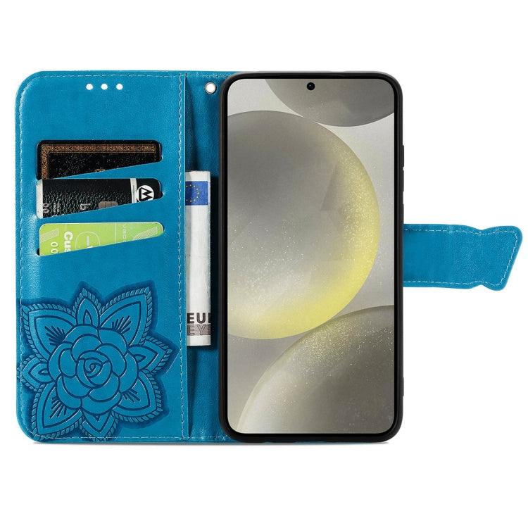 For Samsung Galaxy A36 Butterfly Love Flower Embossed Leather Phone Case