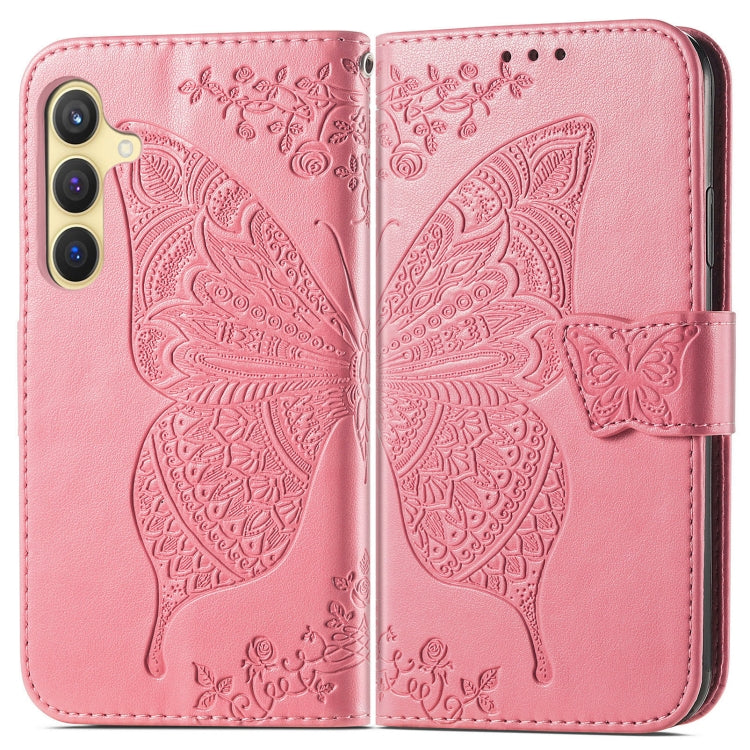 For Samsung Galaxy A36 Butterfly Love Flower Embossed Leather Phone Case