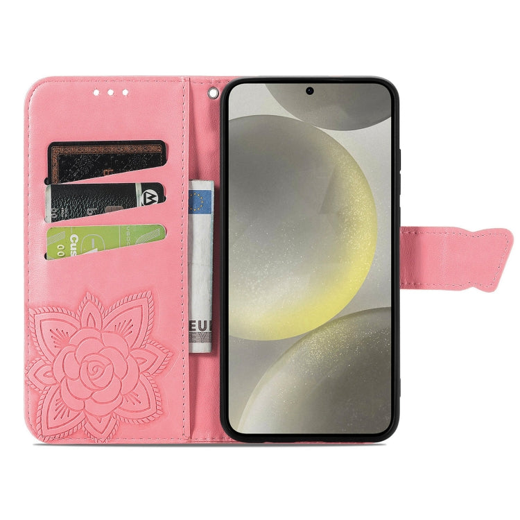 For Samsung Galaxy A36 Butterfly Love Flower Embossed Leather Phone Case