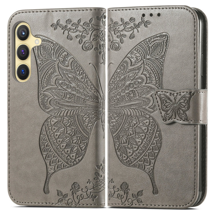 For Samsung Galaxy A36 Butterfly Love Flower Embossed Leather Phone Case