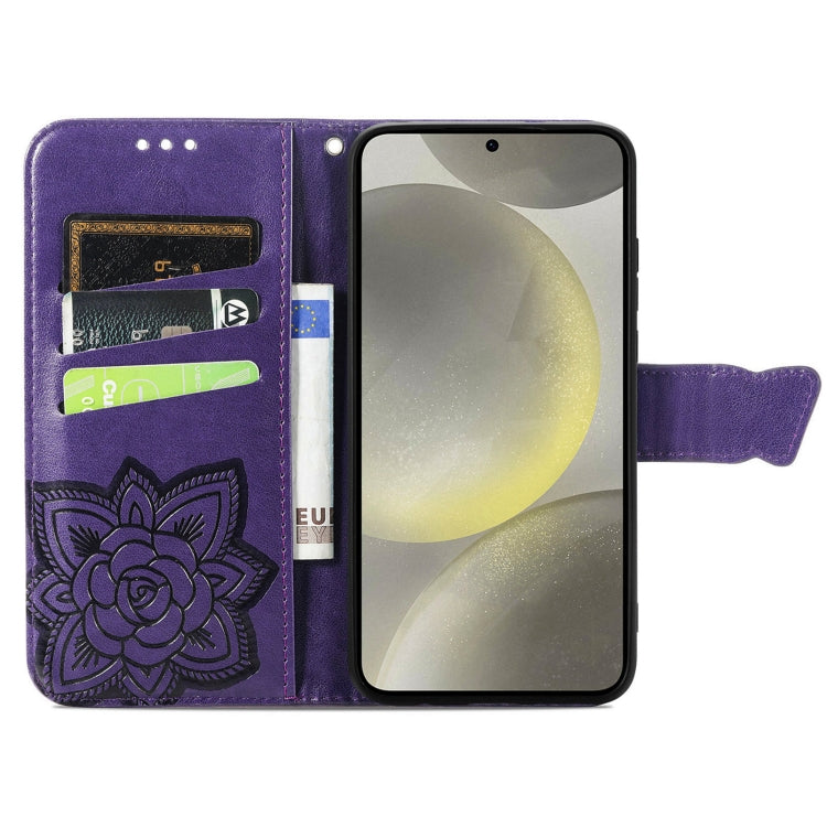 For Samsung Galaxy A36 Butterfly Love Flower Embossed Leather Phone Case