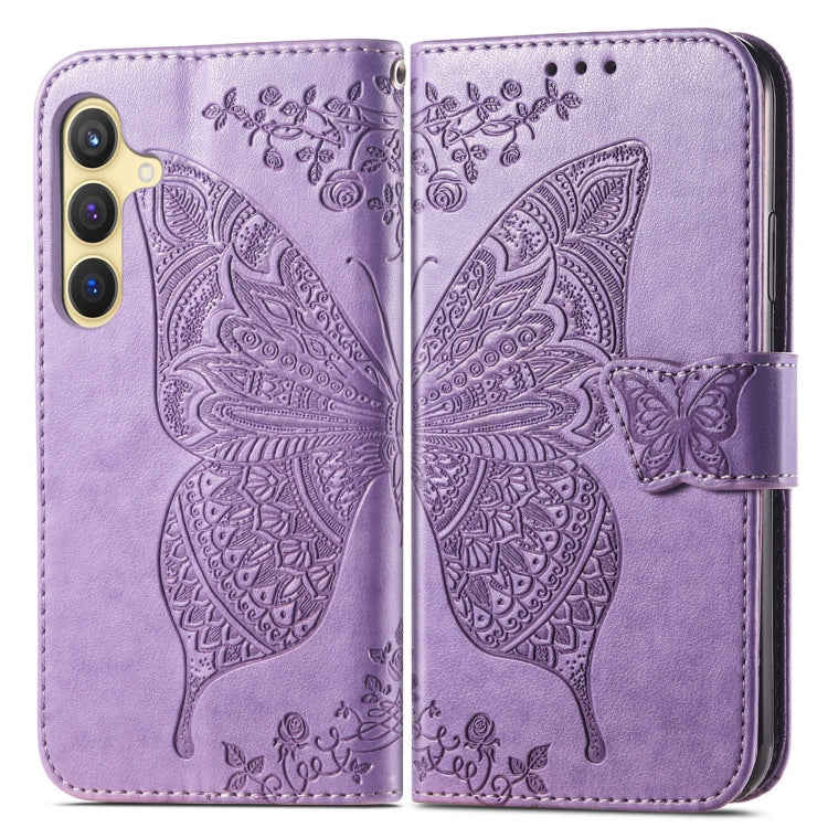 For Samsung Galaxy A36 Butterfly Love Flower Embossed Leather Phone Case